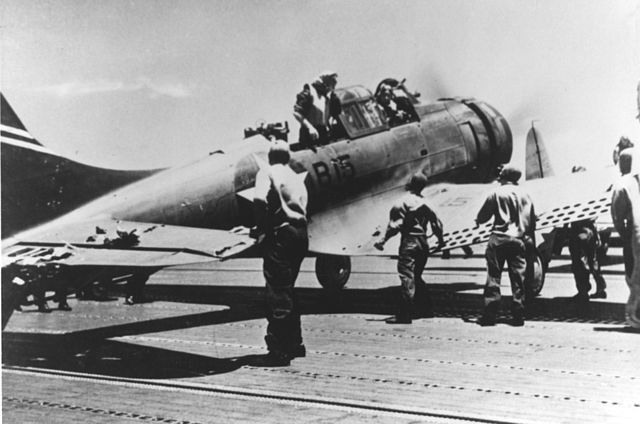 SBD back from bombing the Kaga